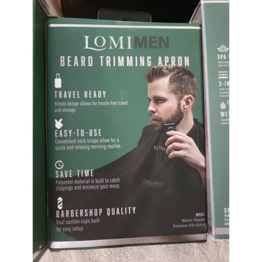 Lomimen precision beard trimmer, Beard Trimming Apron,‎ 3-N-1 Pedicure Pod NEW